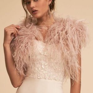 BHLDN ostrich feather shawl or bolero or cover-up